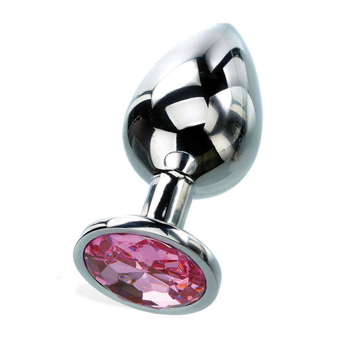 Adam & Eve Gem Anal Plug (Silver) – Medium Metal Butt Plug 8.2 cm > Anal Range > Jewel Butt Plugs