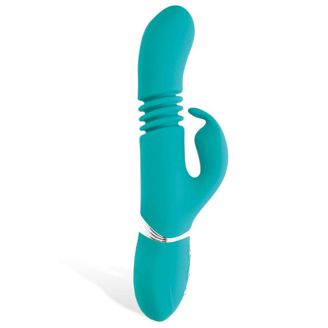 Adam & Eve Eve's Rechargeable Thrusting Rabbit (Silicone) – USB Rechargeable Thrusting Rabbit Vibrator 22.9 cm VIBRATORS-RABBIT-MULTI