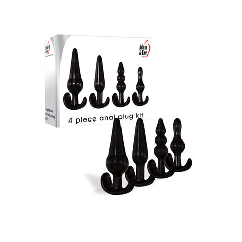 Adam & Eve Anal Plug Kit – Set of 4 Sizes Butt Plugs Black > Anal Range > Butt Plug Kits