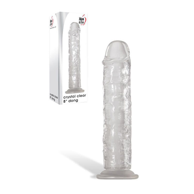 Adam & Eve Crystal 8 Inch Dong 20.3 cm – Large Dong Clear > Glass > Dildos