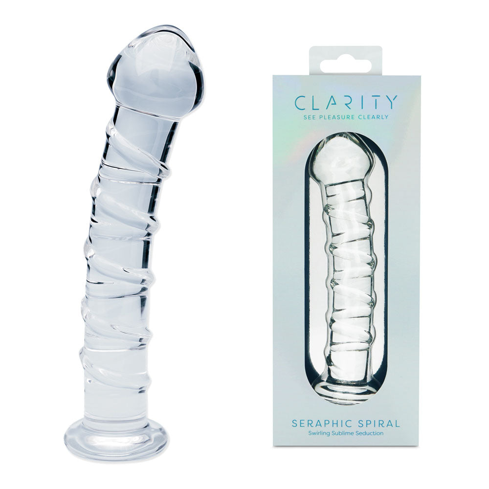 Seraphic Spiral Hand-Blown Borosilicate Glass Dildo 160mm Insertable Length > Glass > Dildos