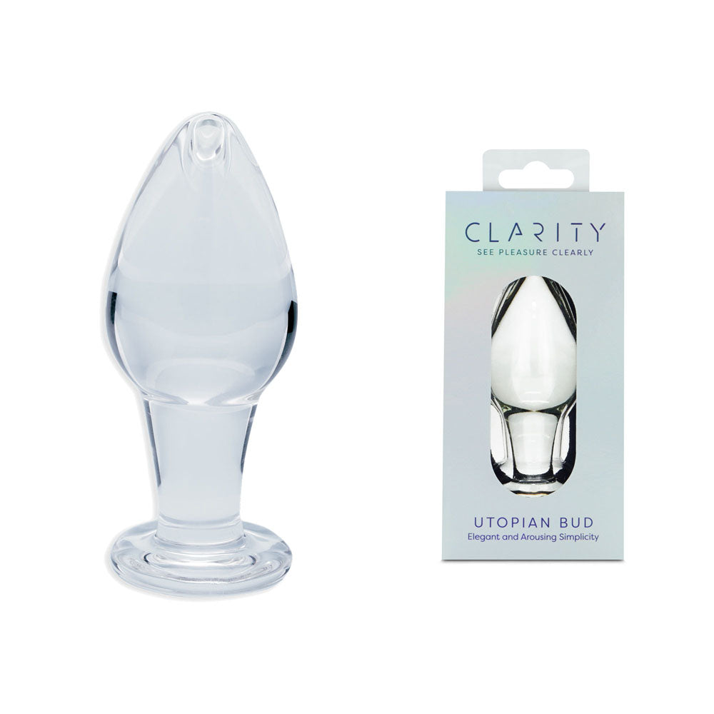 Utopian Bud Glass Butt Plug – Handcrafted 3.5 Inch Borosilicate Glass Plug Clear > Glass > Toys Main image