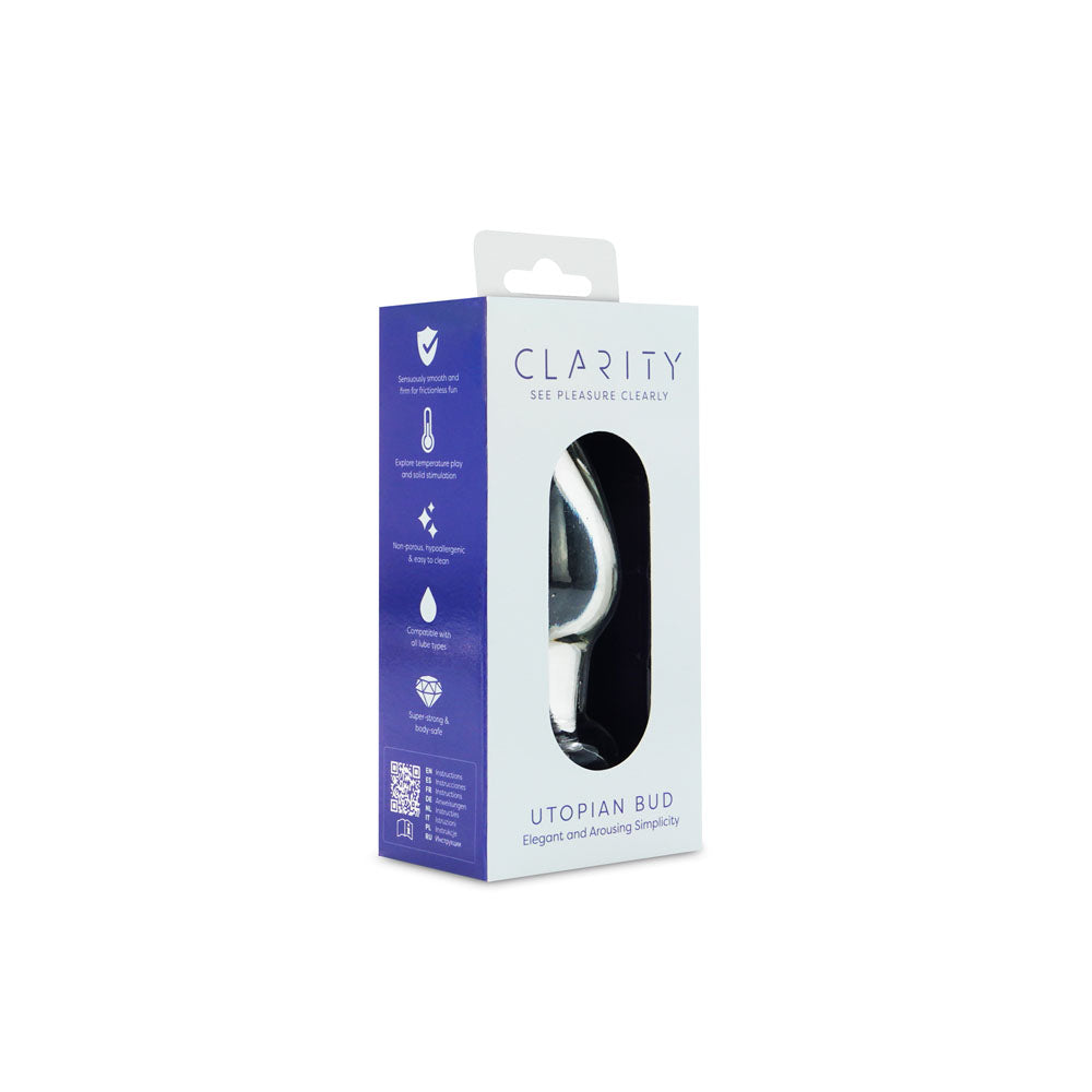 Clarity Utopian Bud – Slim 9 cm Handcrafted Glass Butt Plug GLASS TOYS