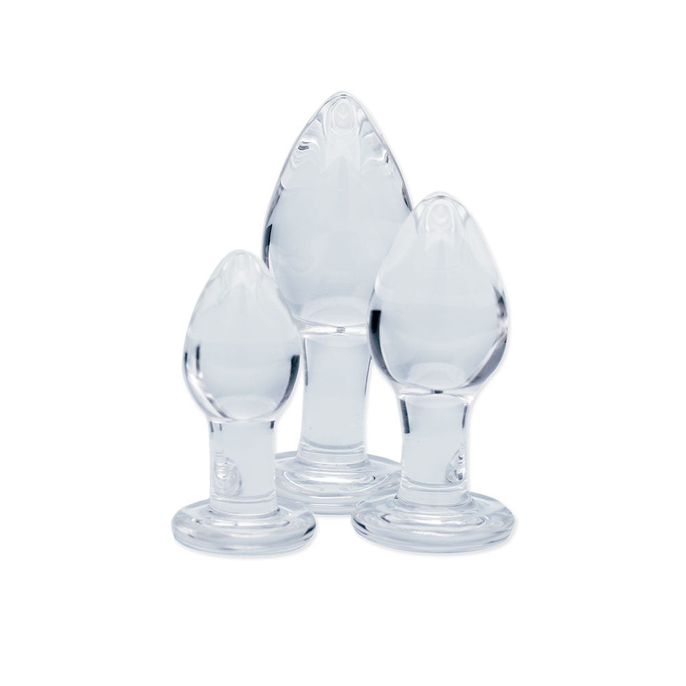Utopian Trinity Premium Borosilicate Glass Small Medium Large Butt Plug Set > Glass > Toys