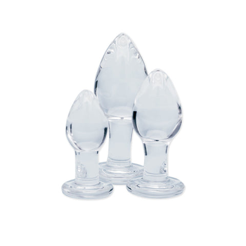 Clarity Utopian Trinity (Set of 3) – Luxury Glass Butt Plug Set in Small, Medium, and Large Sizes GLASS TOYS
