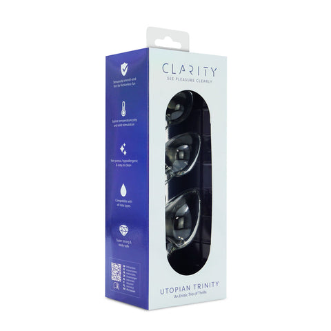 Clarity Utopian Trinity (Set of 3) – Luxury Glass Butt Plug Set in Small, Medium, and Large Sizes GLASS TOYS