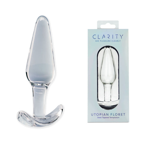 Clarity Utopian Floret – Handcrafted 11 cm Glass Butt Plug Clear > Glass > Toys