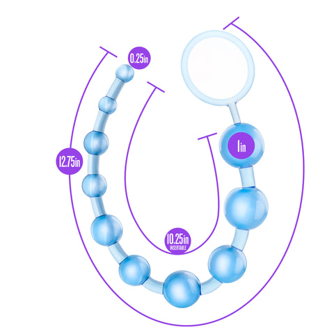 B Yours Basic Beads Blue 10 Gradual Beads for Pleasure Blue > Anal Range > Anal Beads