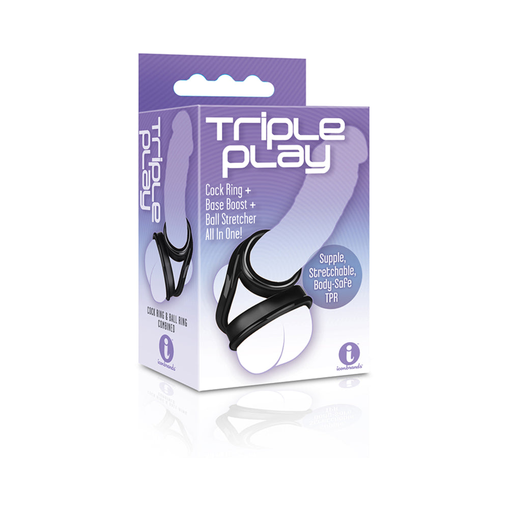 The 9's Triple Ring - Black Cock & Balls Ring > Cock Ring > Sling