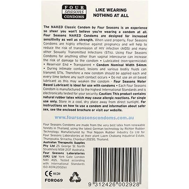 Four Seasons Naked Classic Condom 12 Pack Secondary image