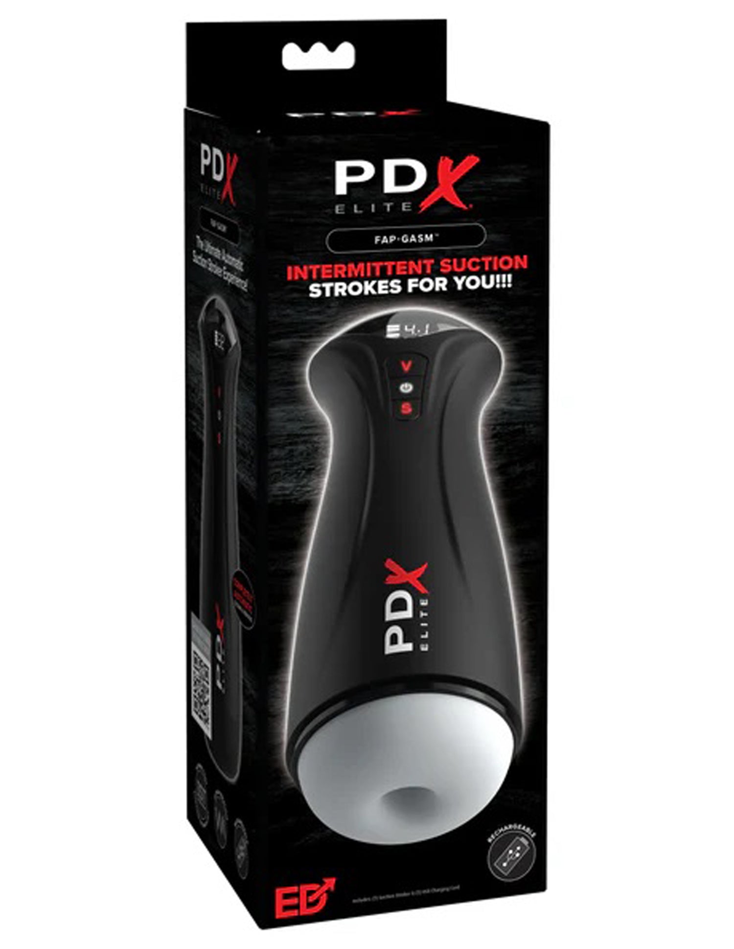 PDX Elite Fuck-Gasm 9.7 Inch USB Rechargeable Auto Stroker Clear Strokers - Manual