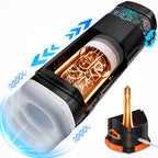 Cyberskin B-Titan Thrusting and Vibrating Auto Masturbator with Heater Black > Sex Toys For Men > Masturbators Premium
