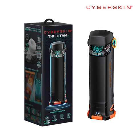 CyberSkin B-Titan - USB Rechargeable Thrusting & Vibrating Auto Masturbator with Heater Strokers - Auto
