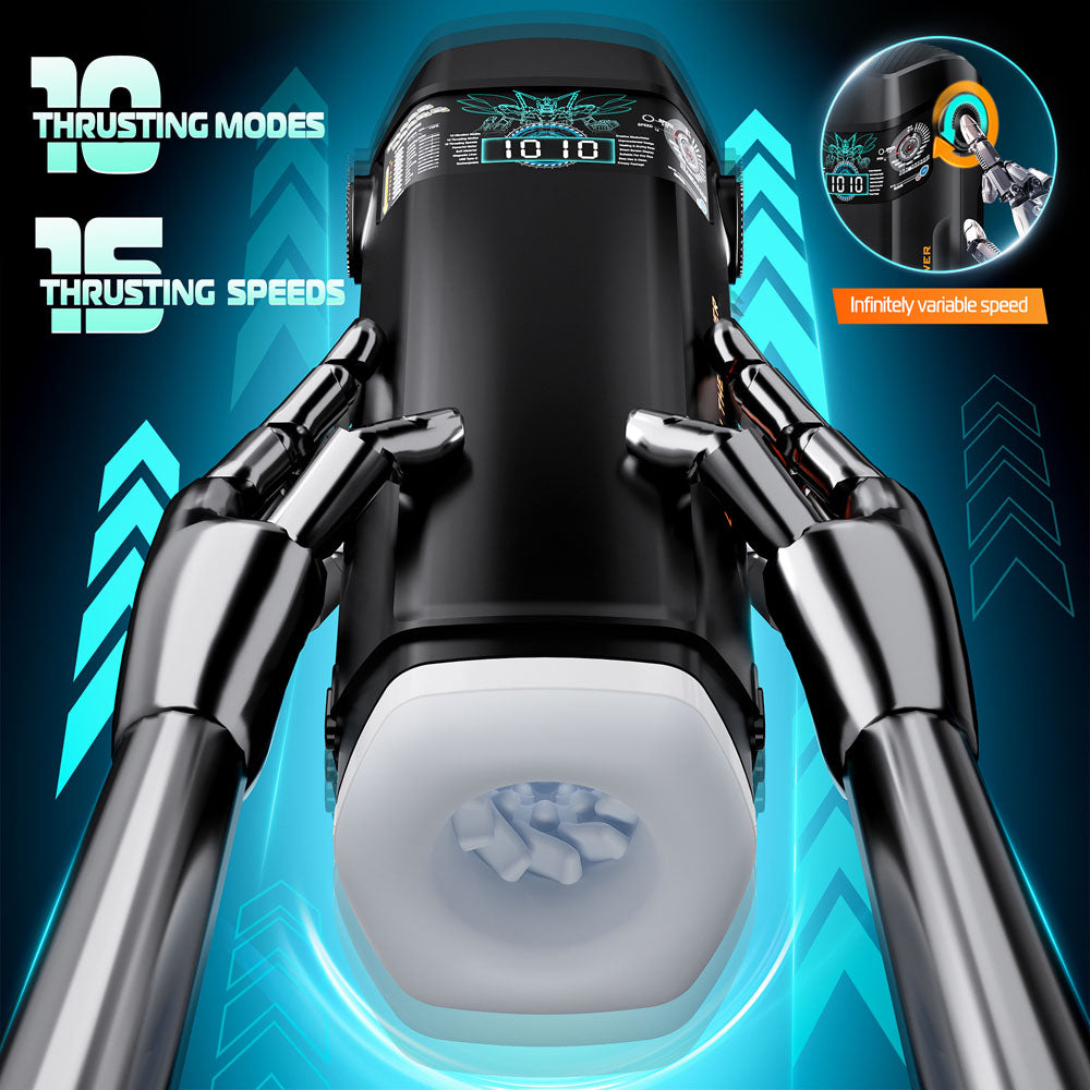 CyberSkin B-Titan - USB Rechargeable Thrusting & Vibrating Auto Masturbator with Heater Strokers - Auto