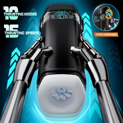CyberSkin B-Titan - USB Rechargeable Thrusting & Vibrating Auto Masturbator with Heater Strokers - Auto