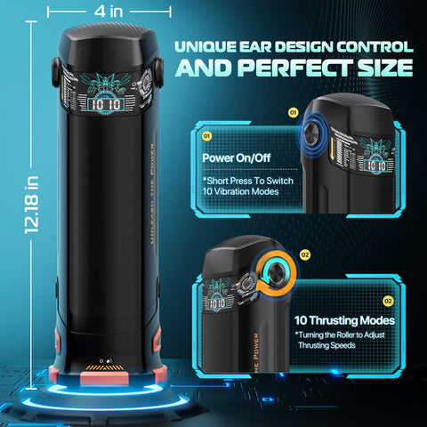 CyberSkin B-Titan - USB Rechargeable Thrusting & Vibrating Auto Masturbator with Heater Strokers - Auto