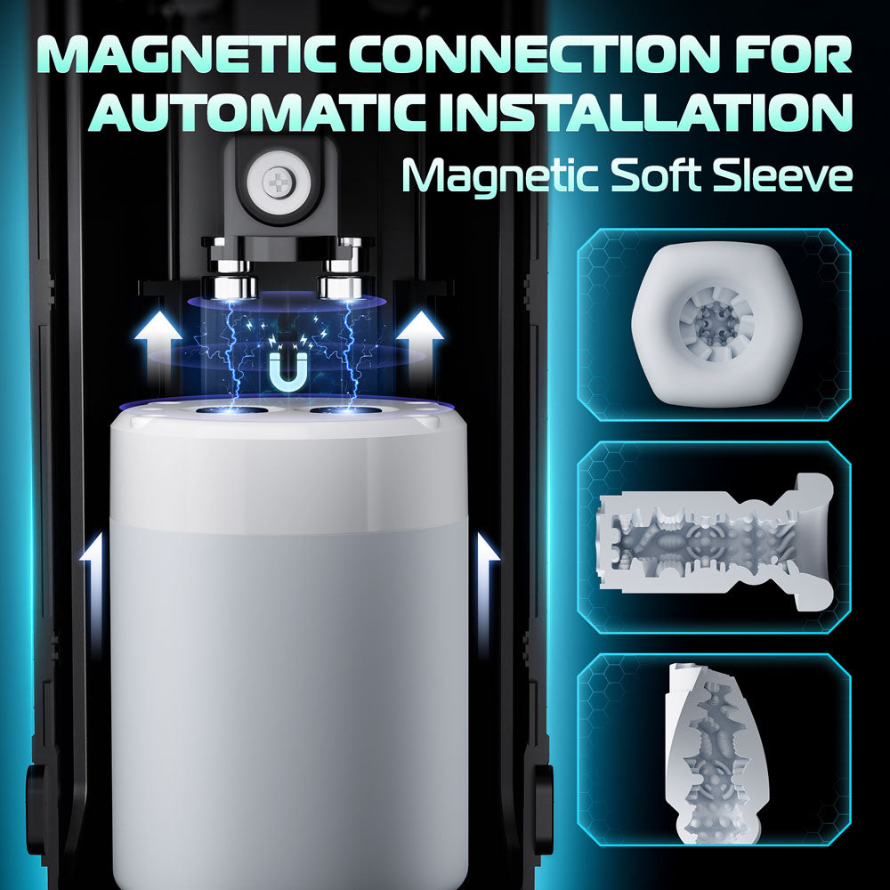 CyberSkin B-Titan - USB Rechargeable Thrusting & Vibrating Auto Masturbator with Heater Strokers - Auto