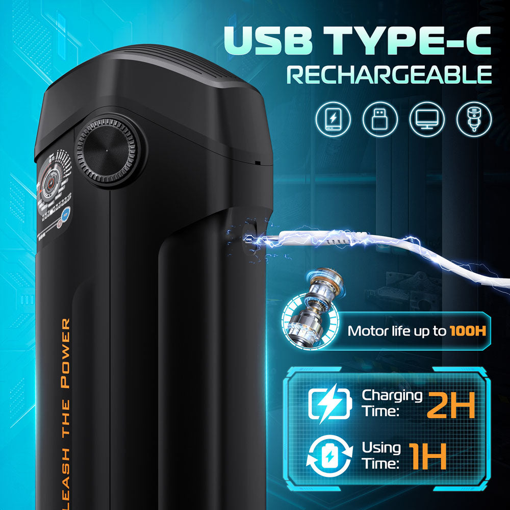 CyberSkin B-Titan - USB Rechargeable Thrusting & Vibrating Auto Masturbator with Heater Strokers - Auto