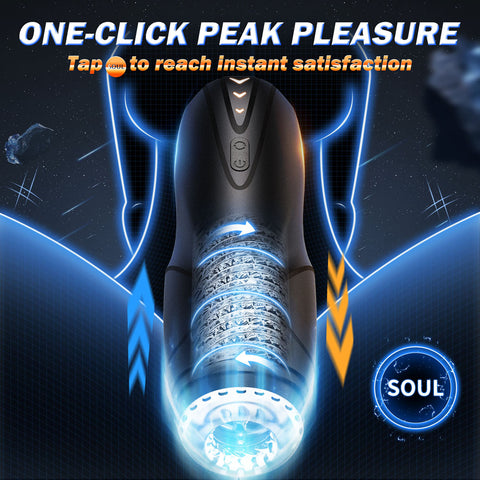 CyberSkin Galaxy Voy - USB Rechargeable Thrusting & Rotating Auto Masturbator with Heater Strokers - Auto