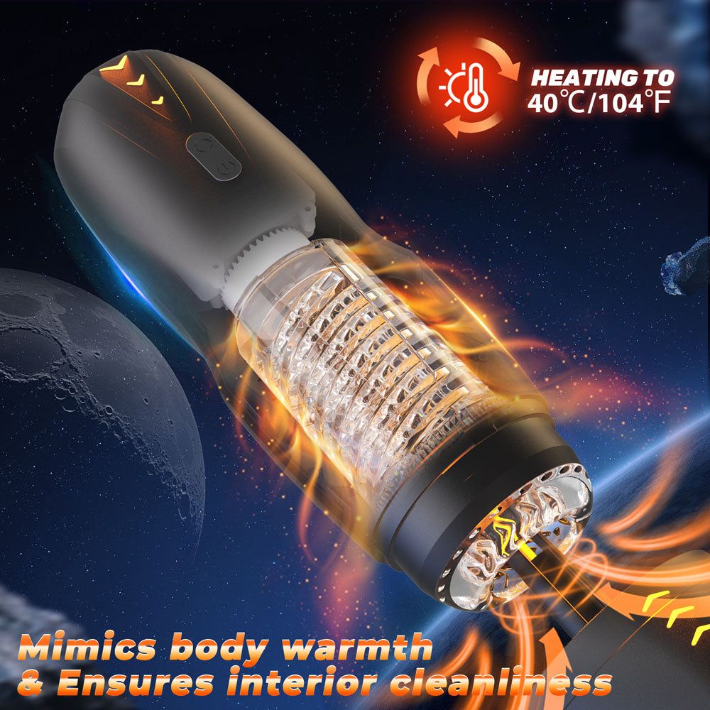 CyberSkin Galaxy Voy - USB Rechargeable Thrusting & Rotating Auto Masturbator with Heater Strokers - Auto
