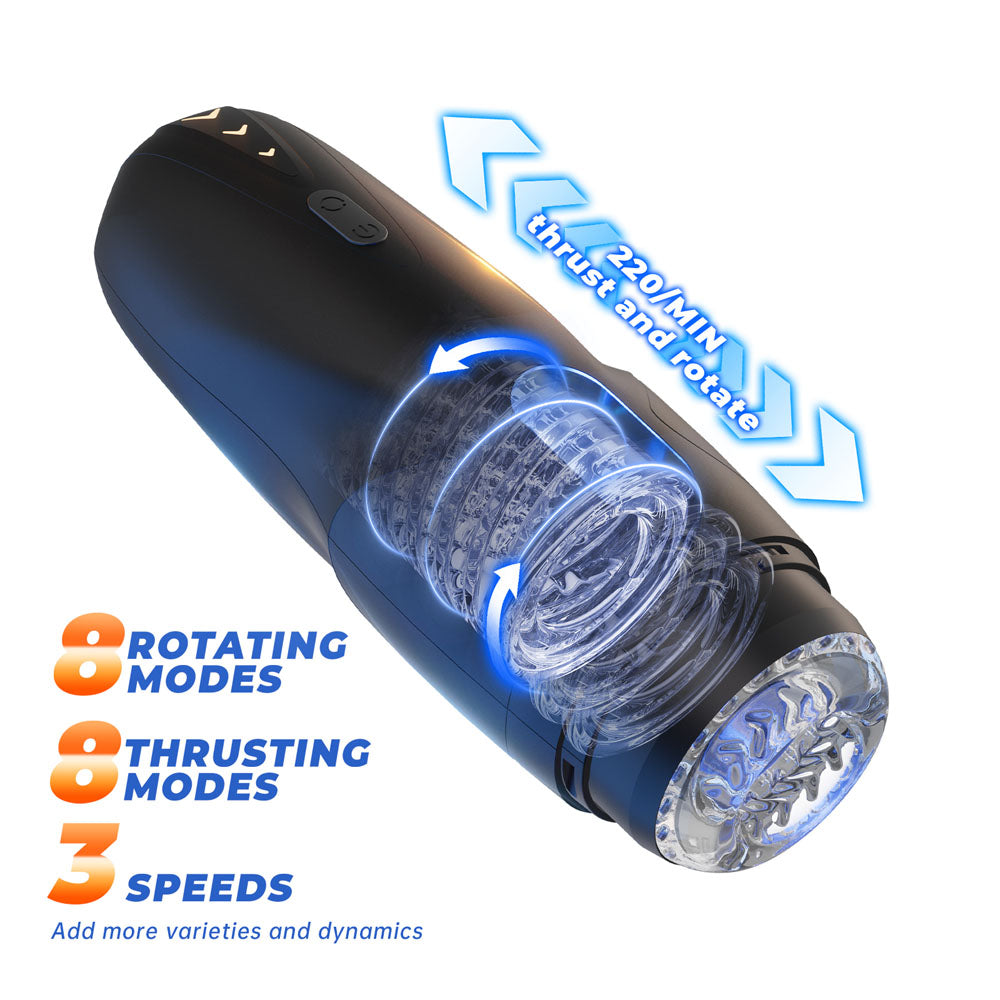 CyberSkin Galaxy Voy - USB Rechargeable Thrusting & Rotating Auto Masturbator with Heater Strokers - Auto