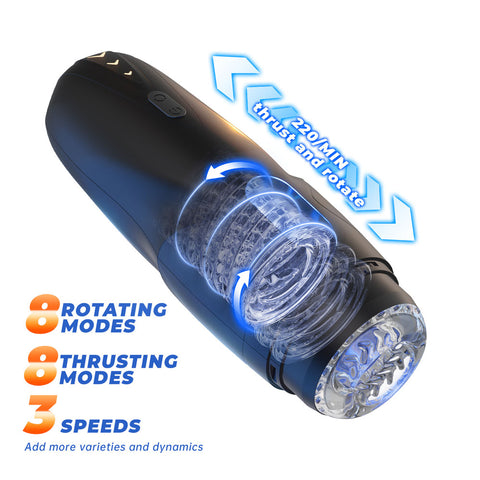 CyberSkin Galaxy Voy - USB Rechargeable Thrusting & Rotating Auto Masturbator with Heater Strokers - Auto