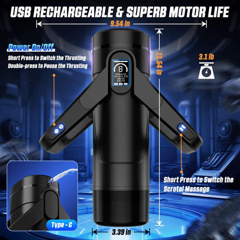 CyberSkin The Wing 29cm Thrusting Auto Masturbator with Heater Strokers - Auto