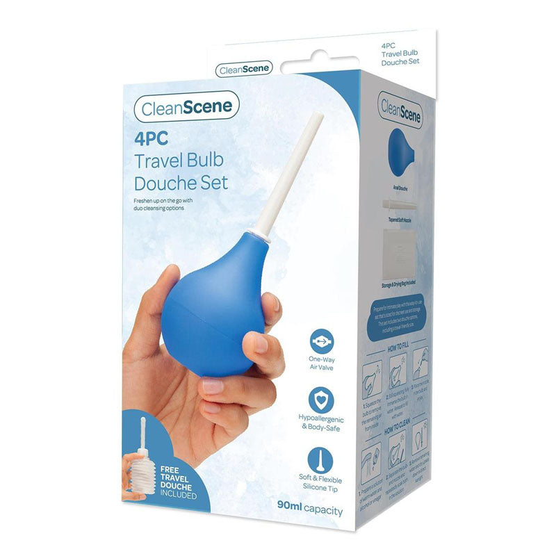 CleanScene Travel Bulb Douche Set (90ml and 150 ml) – Compact Silicone Douche Kit Blue > Essentials > Douches