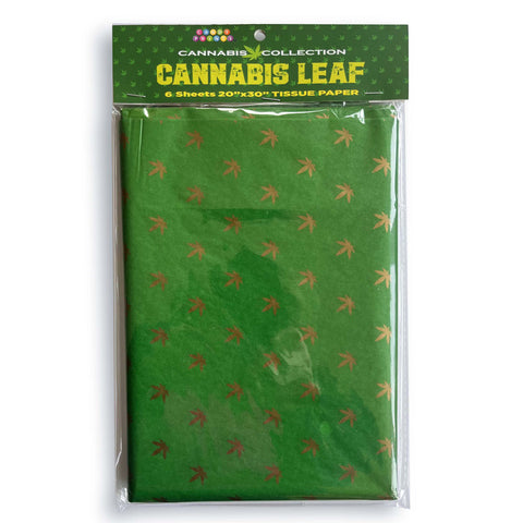 Cannabis Leaf Tissue Paper Sheets 6 Pack Novelty Gift Wrapping Decoration Green Party Supplies