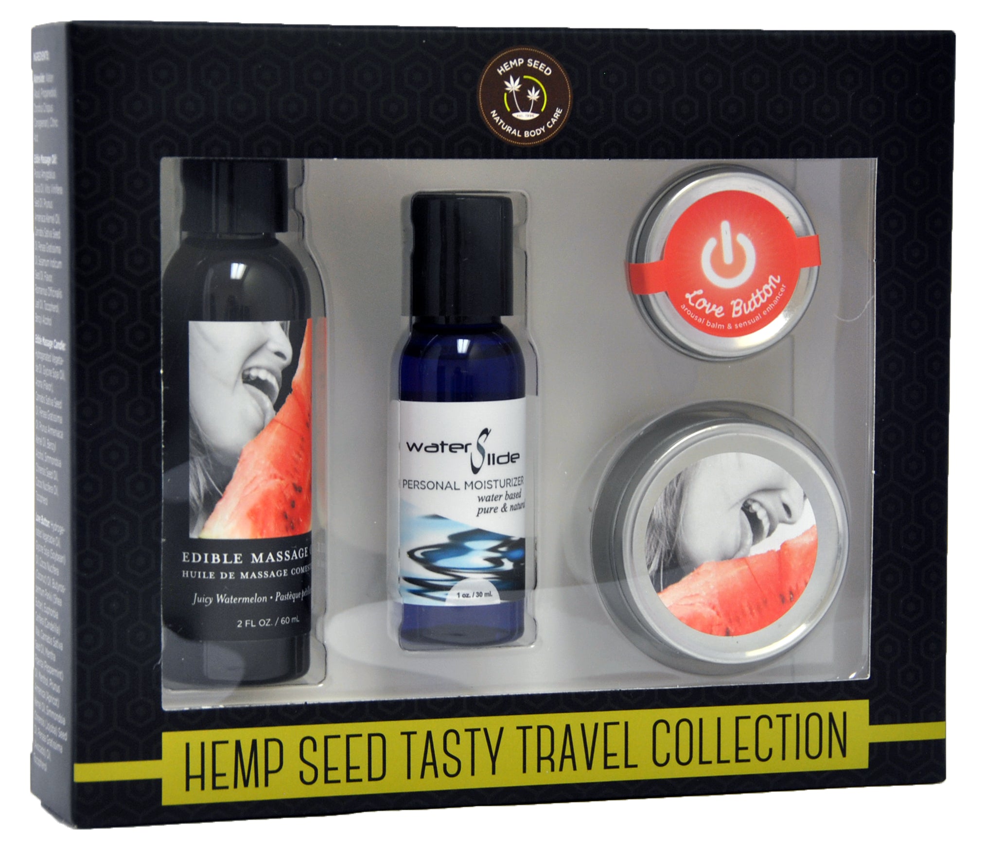 Hemp Seed Tasty Travel Collection 4 Piece Watermelon Lotion Set Default Title Massage Gift Set