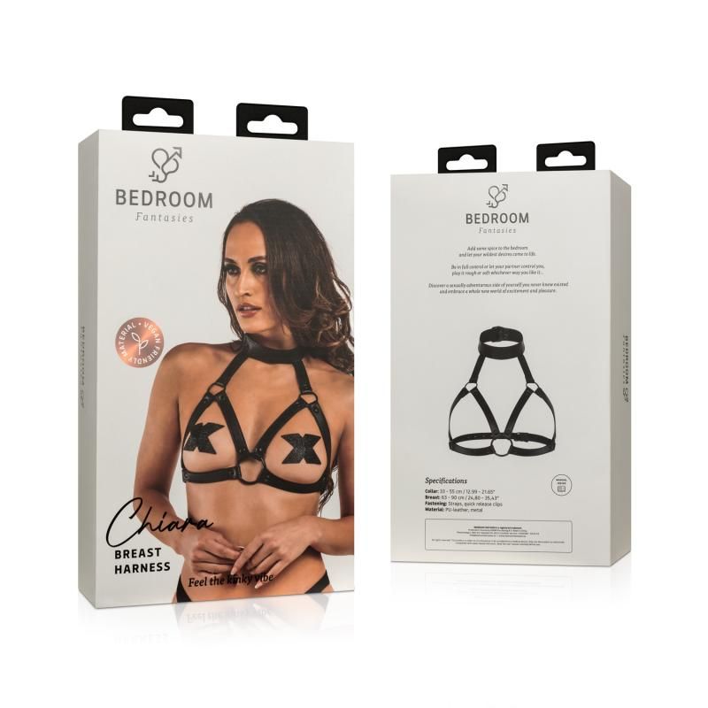 Chiara Bondage Harness Black Faux Leather Secondary image