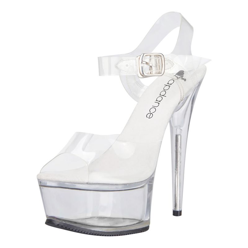 Clear Platform Sandal With Quick Release Strap 6 Inch Heel Heels