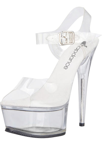 Clear Platform Sandal With Quick Release Strap And 6 Inch Heel 8 Heels