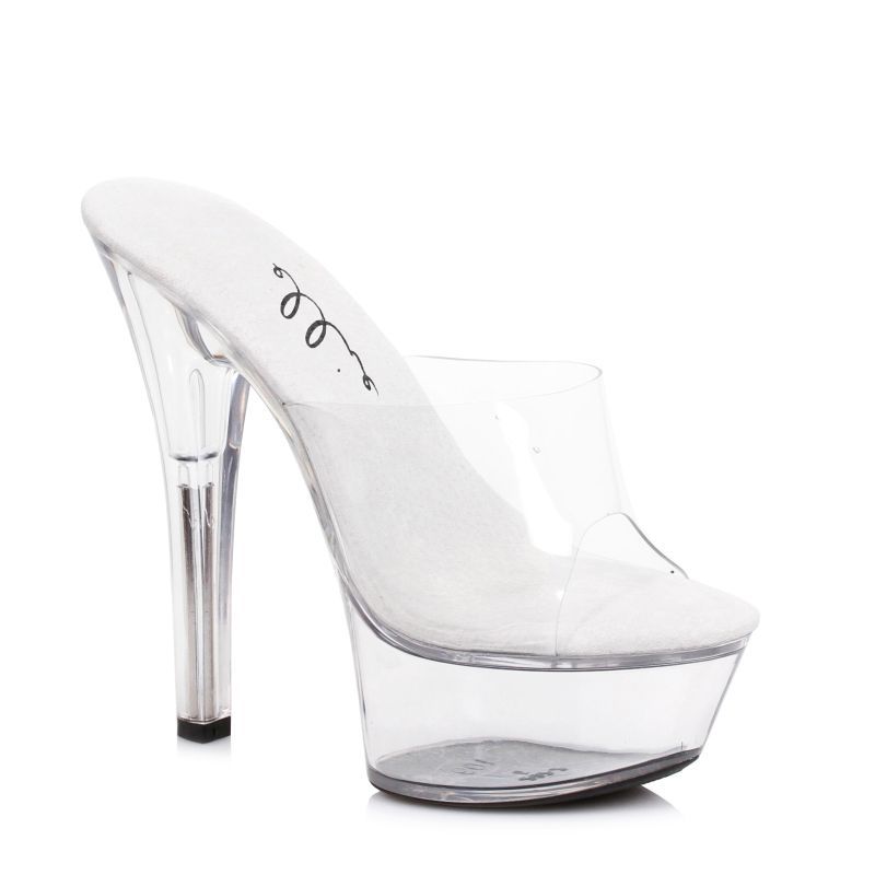 Clear Slip On Sandals with 6 Inch Stiletto Heel Clear Heels