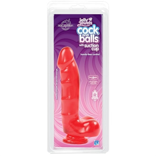 Cock And Balls With Suction Cup Ruby DONGS