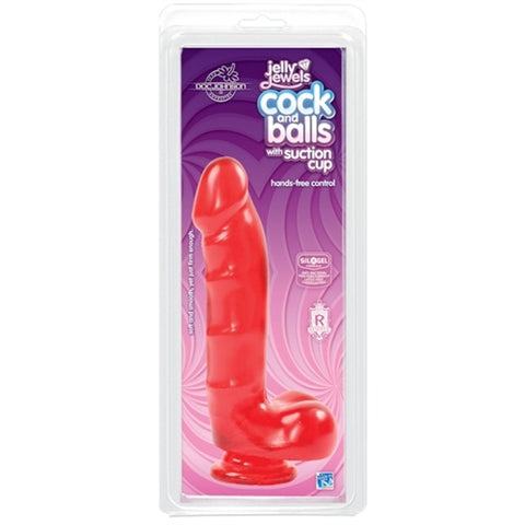 Cock And Balls With Suction Cup Ruby DONGS