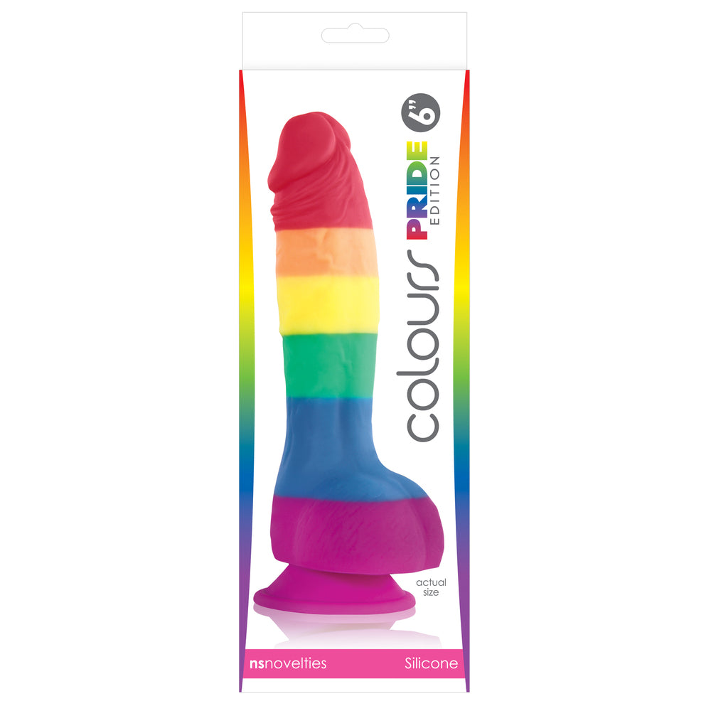 Colours Pride Edition 6 Inch Realistic Silicone Dildo With Balls – Vibrant Silicone Dildo Secondary image