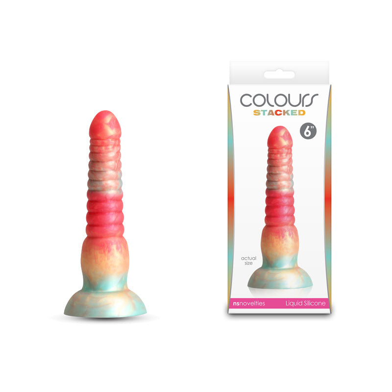 Colours Stacked 6 Inch Dildo Red and Gold Silicone > Dildos > Fantasy