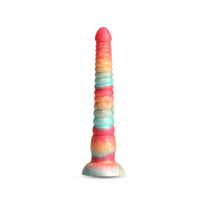 Colours Stacked 9 Inch Dildo Red and Gold Fantasy Toy DONGS