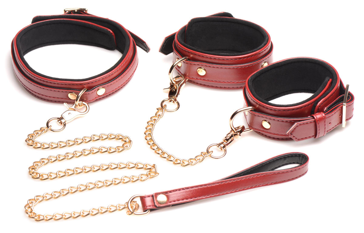 6 Piece Bondage Set – Vegan PU Leather Restraints and Cuffs Kit > Bondage Gear > Bondage Kits Main image