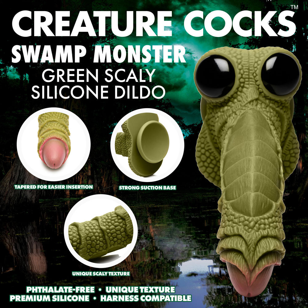 Creature Cocks Swamp Monster 7 Inch Fantasy Dong Silicone Dildo Fantasy Dongs