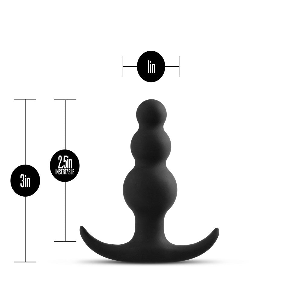 Anal Adventures Platinum Beaded Plug Black 7.6 Cm Black > Anal Range > Prostate Massagers