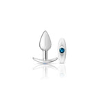 Cheeky Charms Silver Anchor Butt Plug with Clear and Teal Jewel Kit Default Title > Anal Range > Jewel Butt Plugs