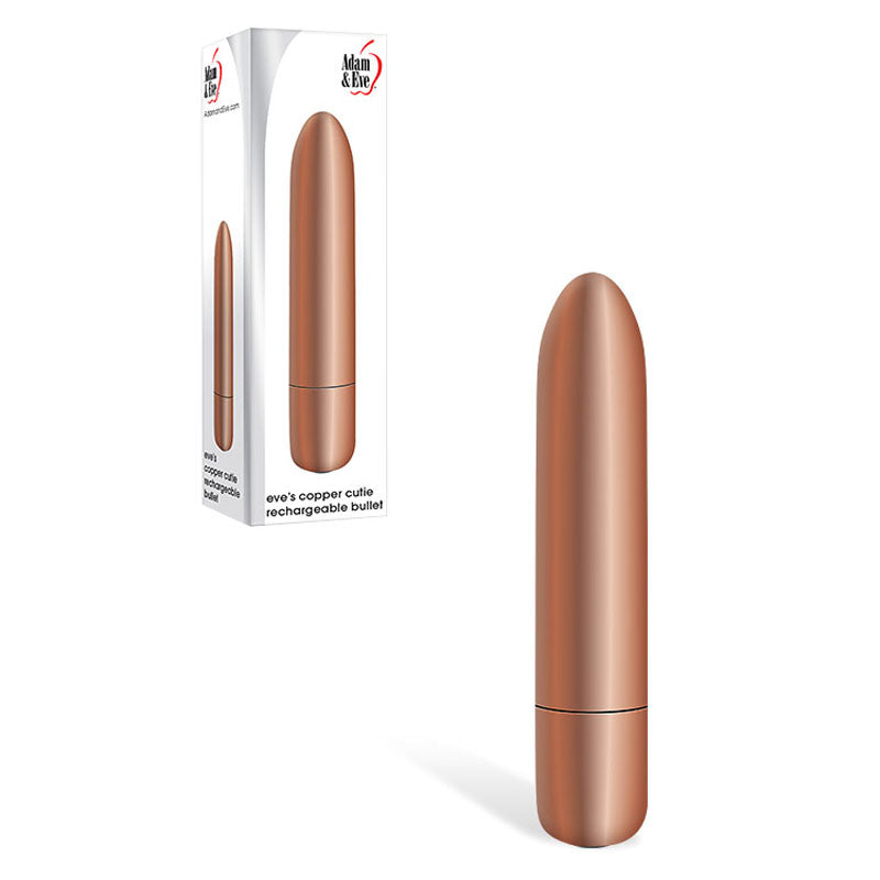 Adam & Eve Copper Cutie – USB Rechargeable 10 cm Bullet Vibrator Orange > Sex Toys For Ladies > Clitoral Vibrators and Stimulators