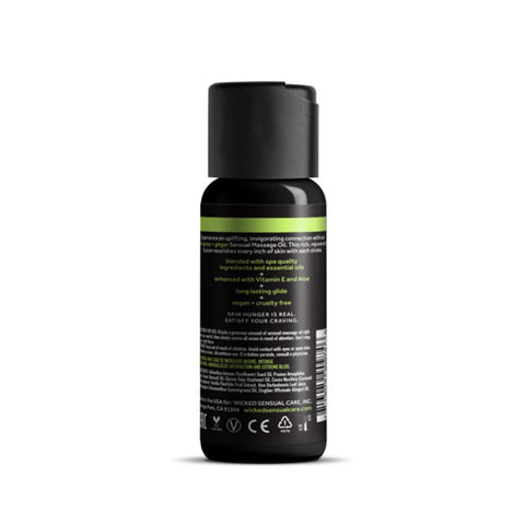 Wicked Sensual Massage Oil 120ml - Lemongrass and Ginger Scented Massage Oil