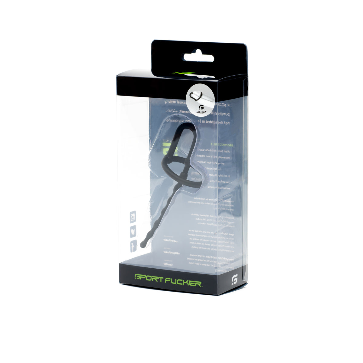 Dipstick Black Penis Sound with Glans Ring by Sport Fucker Silicone Black > Sex Toys For Men > Sounding Rods