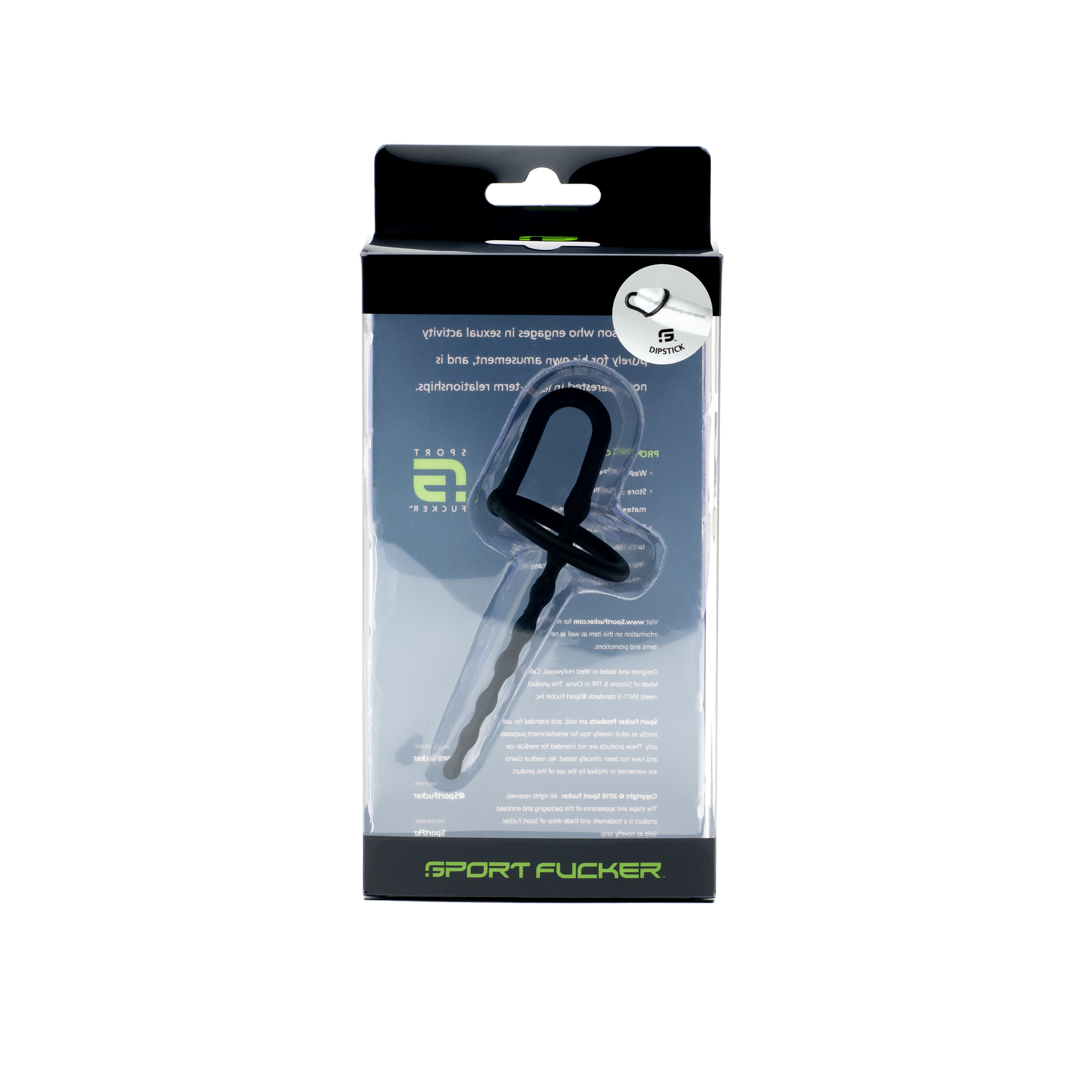 Dipstick Black Penis Sound with Glans Ring by Sport Fucker Silicone > Sex Toys For Men > Sounding Rods Main image