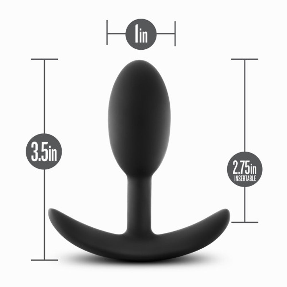 Anal Adventures Platinum Silicone Vibra Slim Plug Small Black Small > Anal Range > Vibrating Butt Plugs