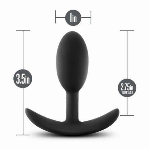 Anal Adventures Platinum Silicone Vibra Slim Plug Small Black Small > Anal Range > Vibrating Butt Plugs