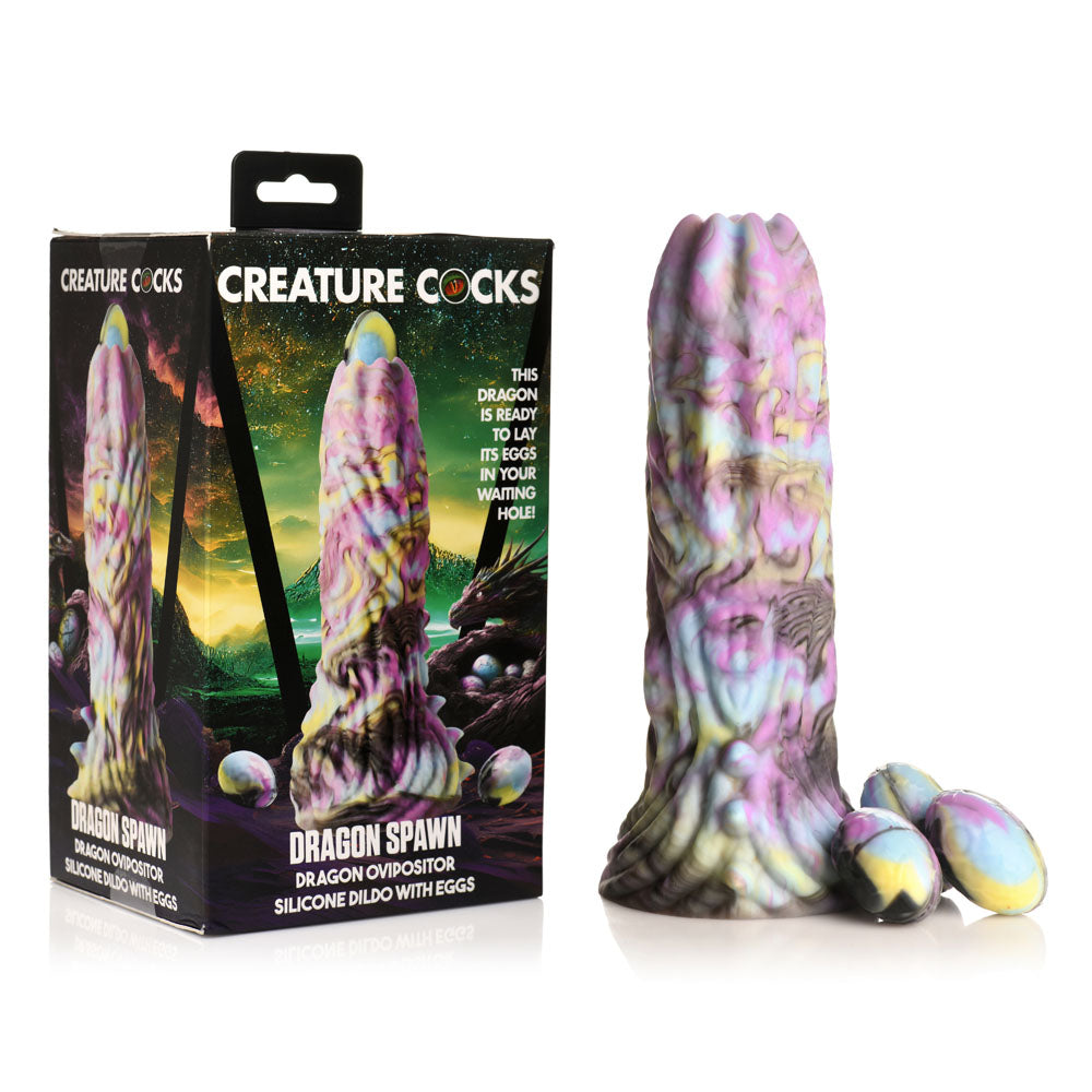 Dragon Spawn Dragon Ovipositor (Multicolor) – Silicone Dildo with Eggs 6 inch > Dildos > Fantasy Main image
